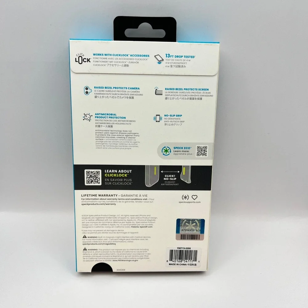 Speck Presidio2 Grip iPhone 16 Plus Case Black MagSafe 13ft Drop Protection NEW